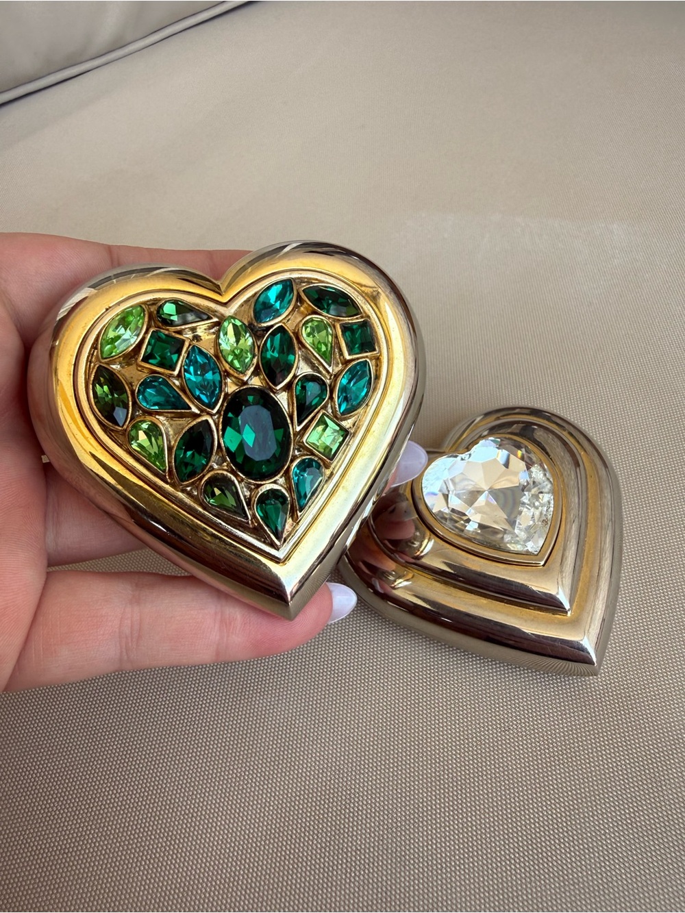 Yves Saint Laurent Gold Heart Trinket Box